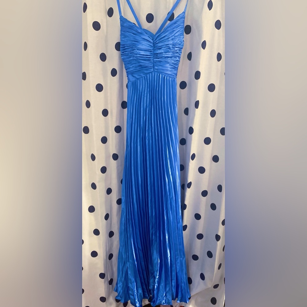 Vibrant Blue Pleated Maxi dress